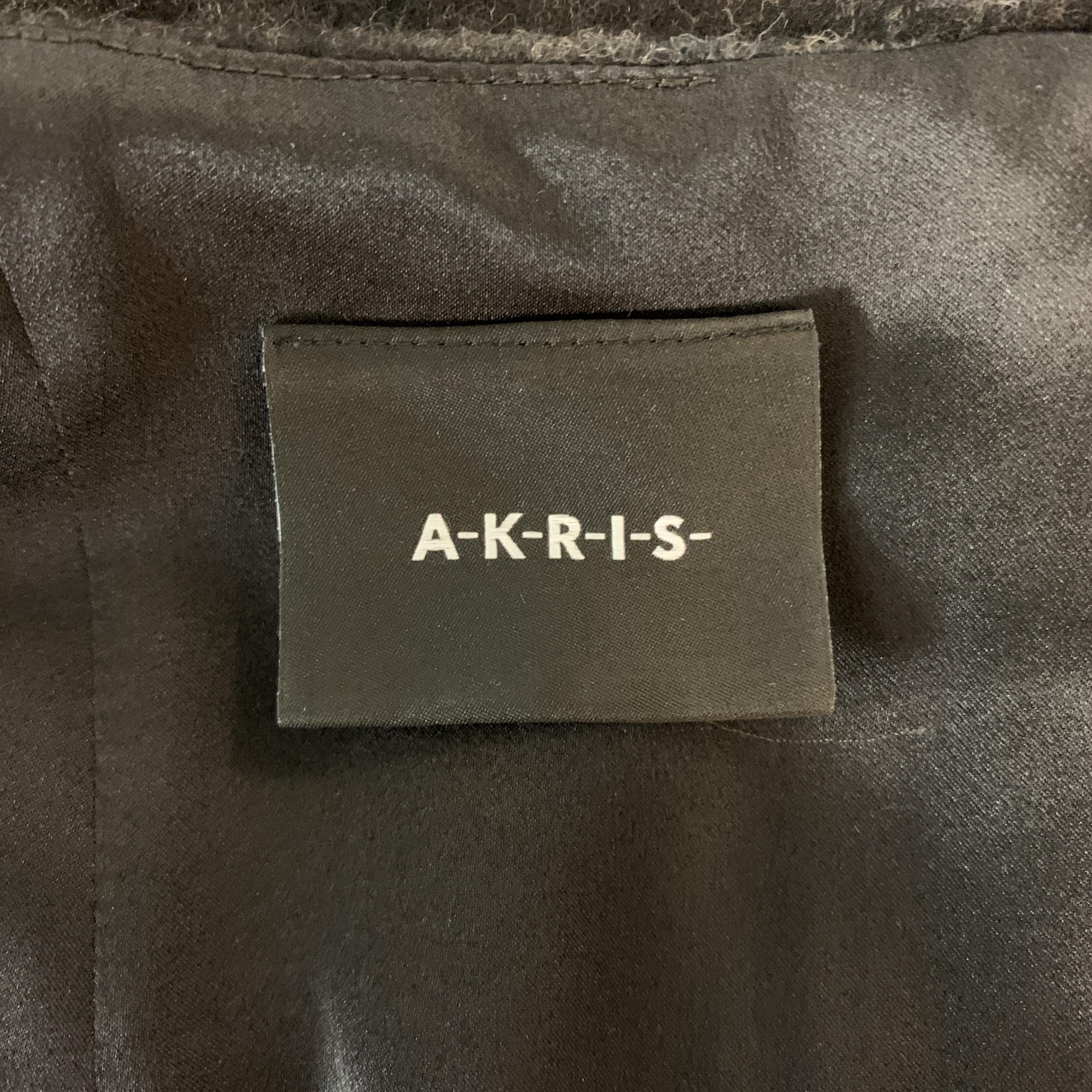 AKRIS Size 10 Grey Plaid Wool / Angora Cap Sleeve Shift Dress 2