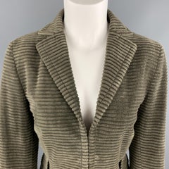 AKRIS Size 10 Taupe Corduroy Jacket Hook Eye Blazer