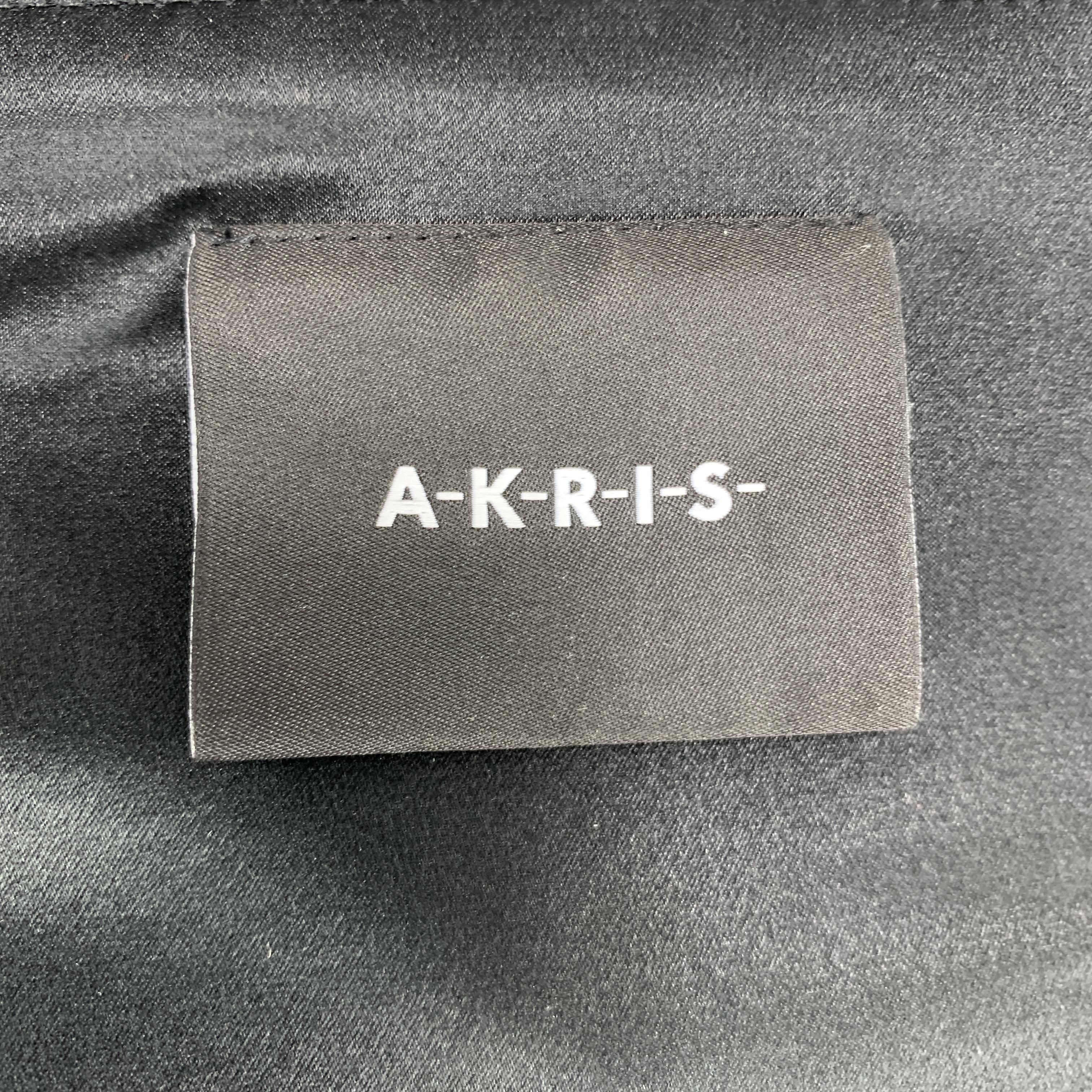 AKRIS Size 12 Black Cotton / Silk Strapless Mesh Ruffle Bustier Top 4
