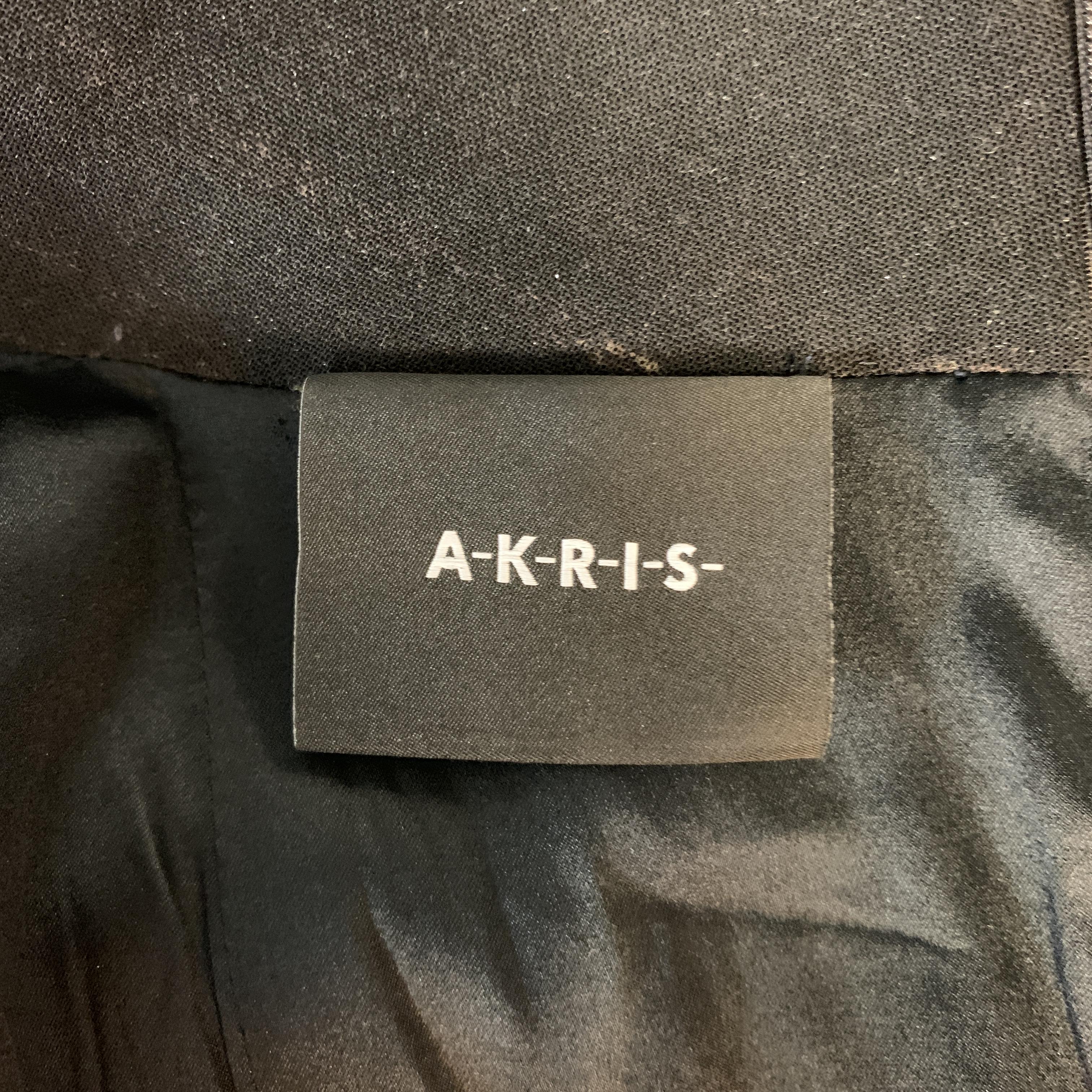 AKRIS Size 12 Brown Wool Blend Abstract Print Sleeveless Mock Neck Dress 3