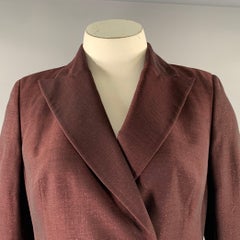 AKRIS, talla 12, lana burdeos  Chaqueta brillante de poliéster
