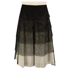 AKRIS Size 4 Black White Tulle Polyamide Layered Skirt