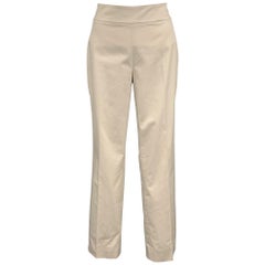 AKRIS Size 4 Khaki Cotton Straight Leg Casual Pants