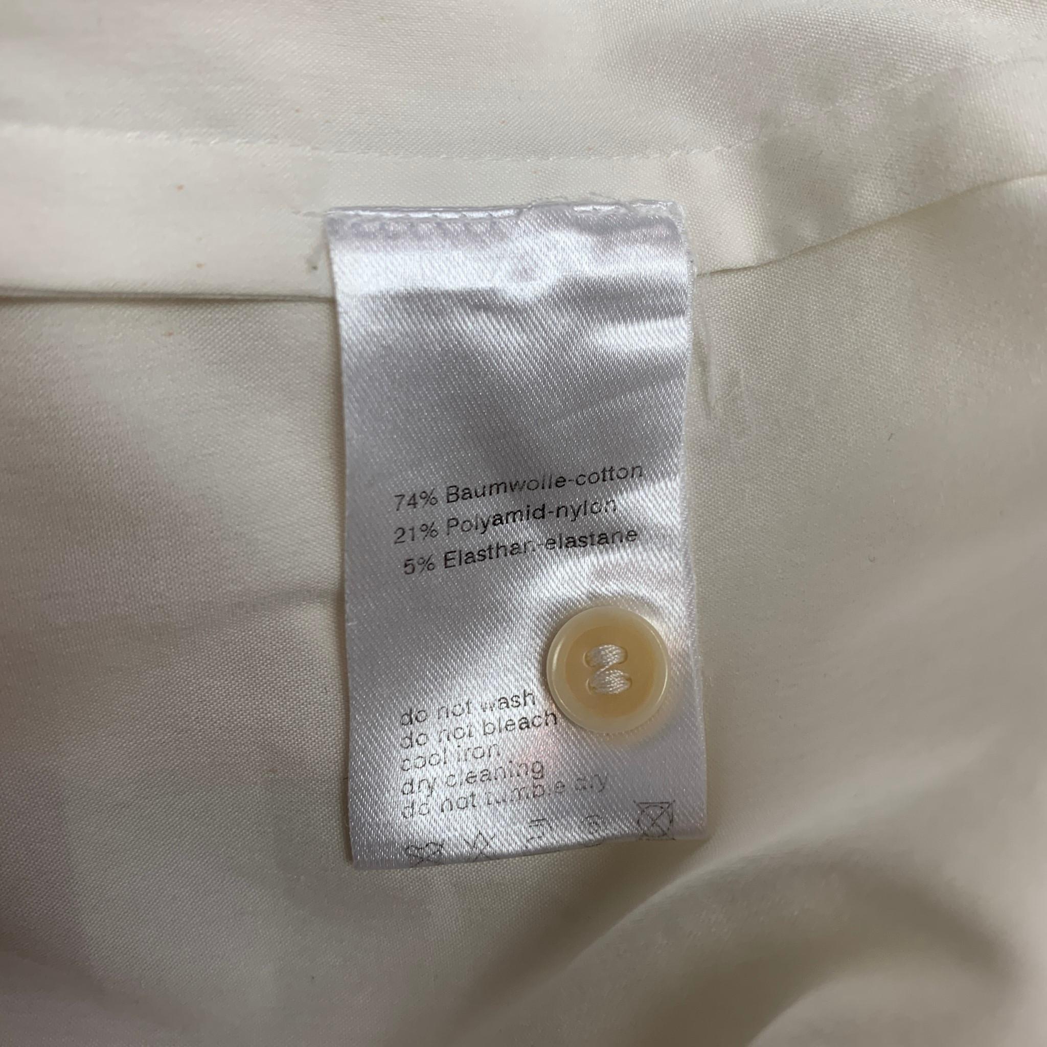 AKRIS Size 4 White Poplin Cotton Blend Sleeveless Blouse In Good Condition In San Francisco, CA