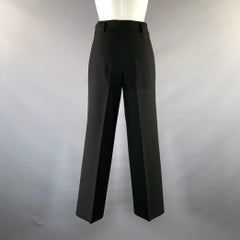 Pantalones de vestir de poliéster negros de AKRIS, talla 6, de corte ancho