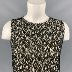 AKRIS Size 6 Black & White Viscose & Silk Blouse