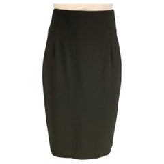 AKRIS Size 6 Charcoal Acetate / Viscose Pencil Mid-Calf Skirt