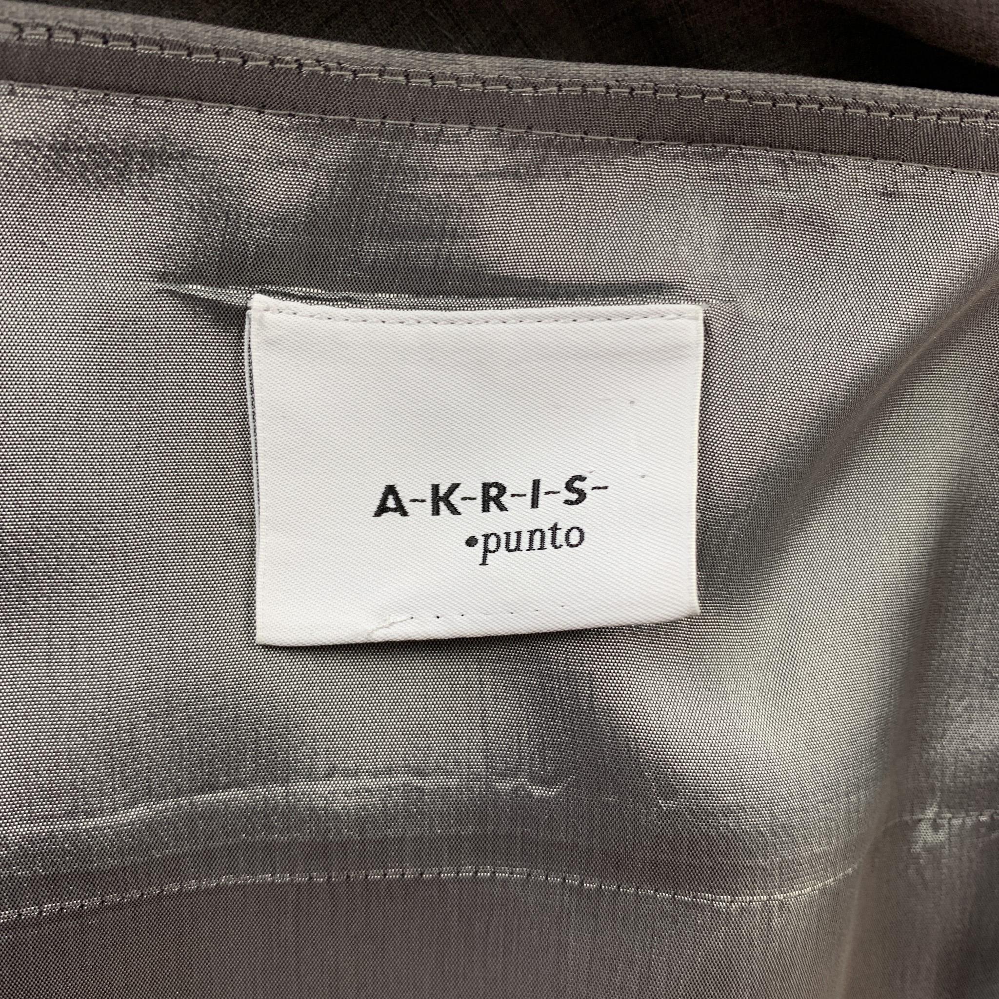 AKRIS Size 6 Grey Heather Acetate / Viscose Scoop Neck Shift Dress In Good Condition In San Francisco, CA