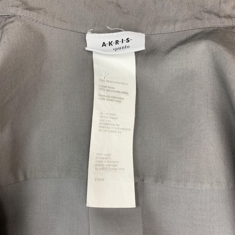 AKRIS Size 8 Grey Sheer Cotton Beaded Bib Blouse For Sale at 1stDibs ...