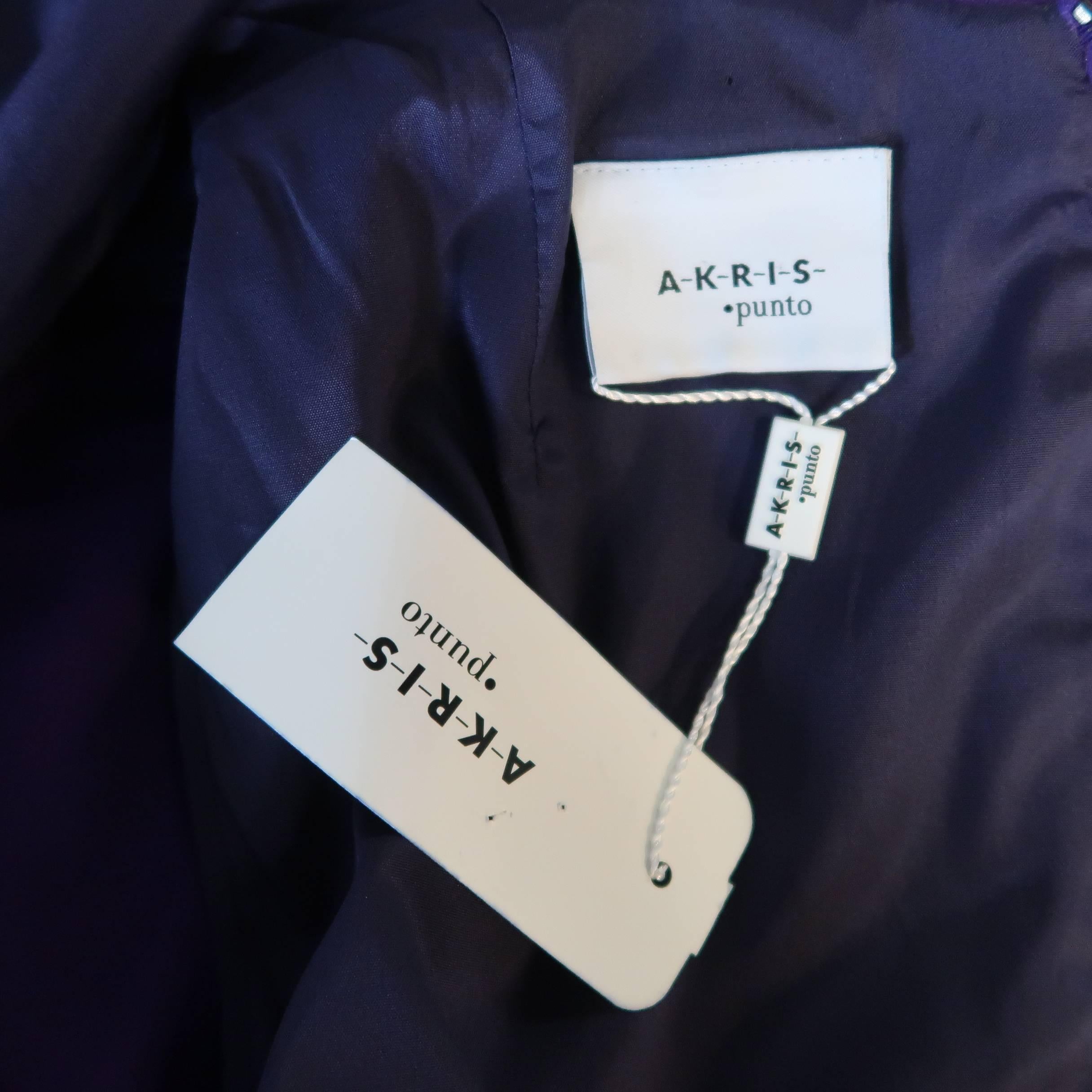 AKRIS Size 8 Purple Viscose Blend Jersey Short Sleeve Dress 1