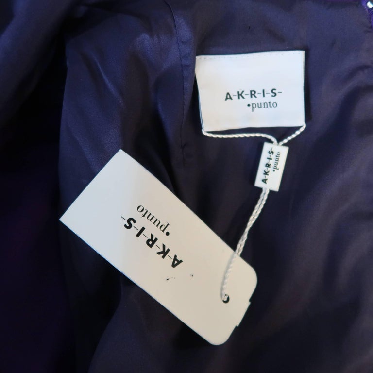 AKRIS Size 8 Purple Viscose Blend Jersey Short Sleeve Dress at 1stDibs