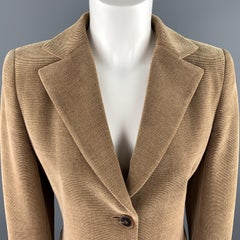 AKRIS Größe 8 Brauner Blazer aus Wollmischung und Kord