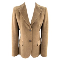 AKRIS Size 8 Tan Wool Blend Corduroy Blazer