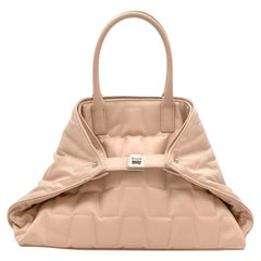 Akris Small Convertible Quilted Leather AI Tote in Stucco
