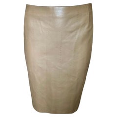Akris Tan Nappa Lambskin Leather Skirt