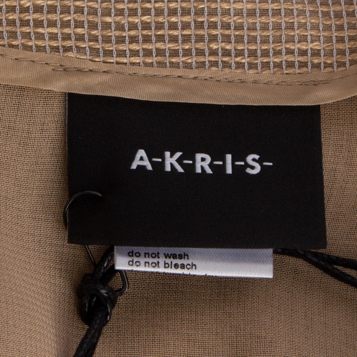 Akris tan sheer flared Midi Skirt S In Excellent Condition For Sale In Zürich, CH