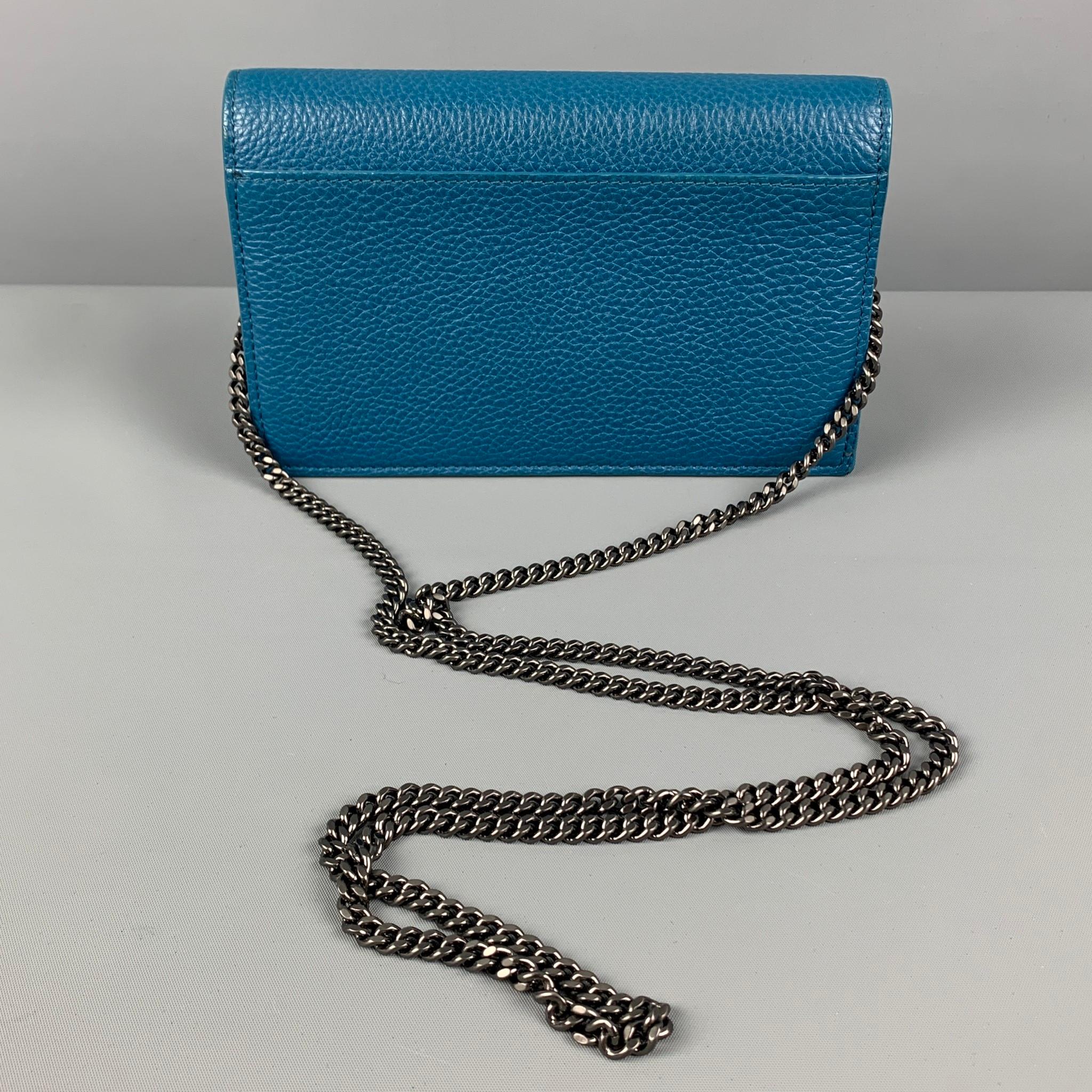 AKRIS Teal Anouk Lizard Embossed Wallet In Good Condition In San Francisco, CA