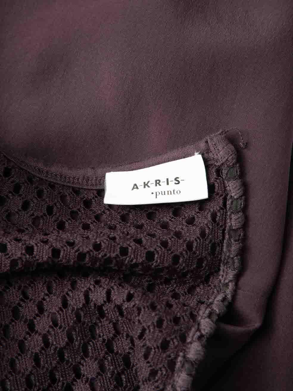 Akris Women's Purple Silk Crochet Panelled Tank Top 2