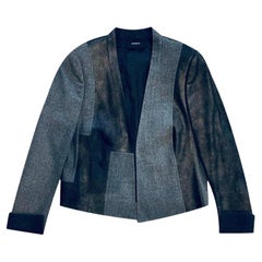 Akris Wool & Leather Open Jacket