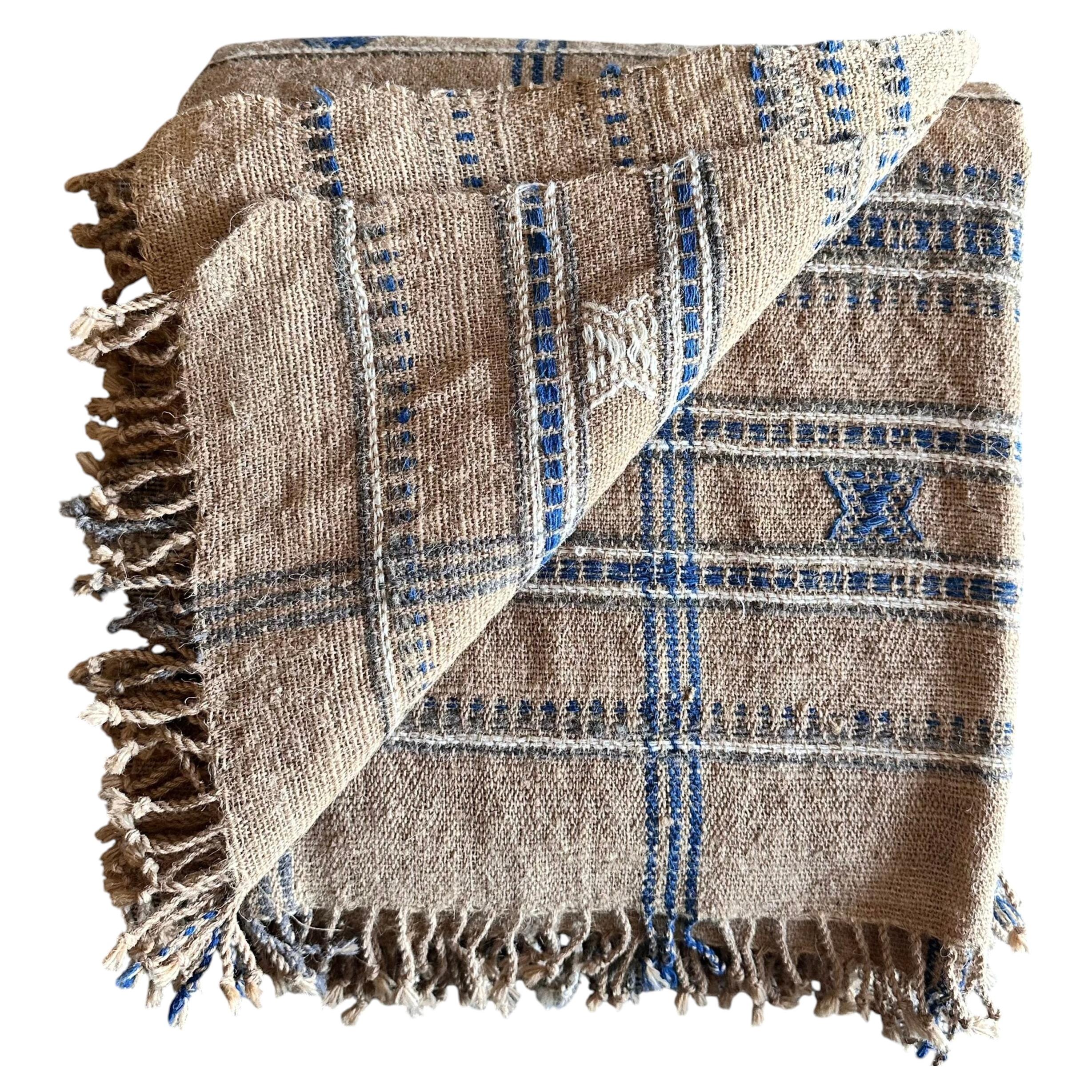 Plaid en laine Akriti Sand