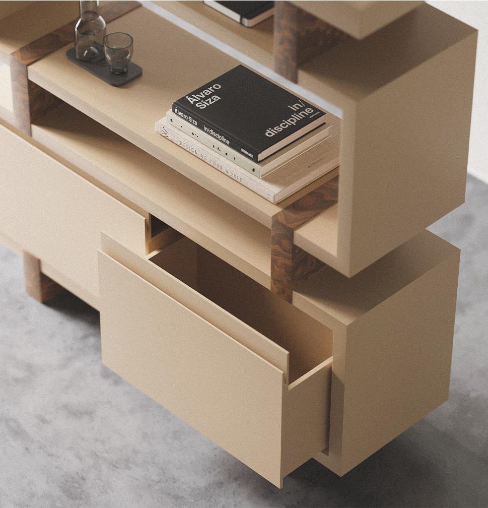 Turkish Aks Bookshelf - Beige by Hermhaus For Sale