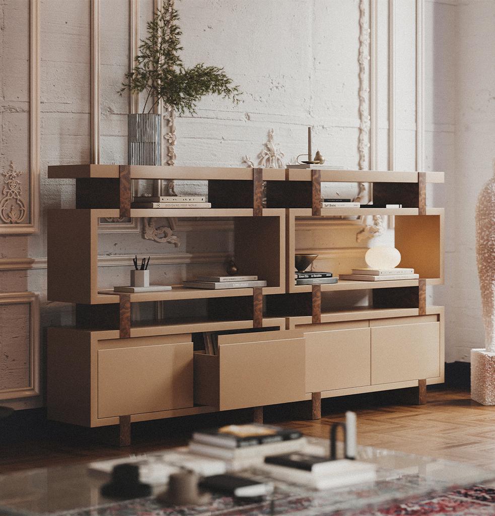 Estantería Aks - Borgoña by Hermhaus Madera en venta