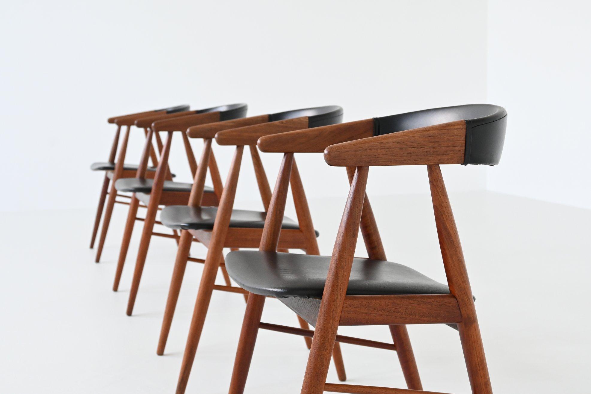 Aksel Bender Madsen and Ejnar Larsen dining chairs in teak Denmark 1960 For Sale 4