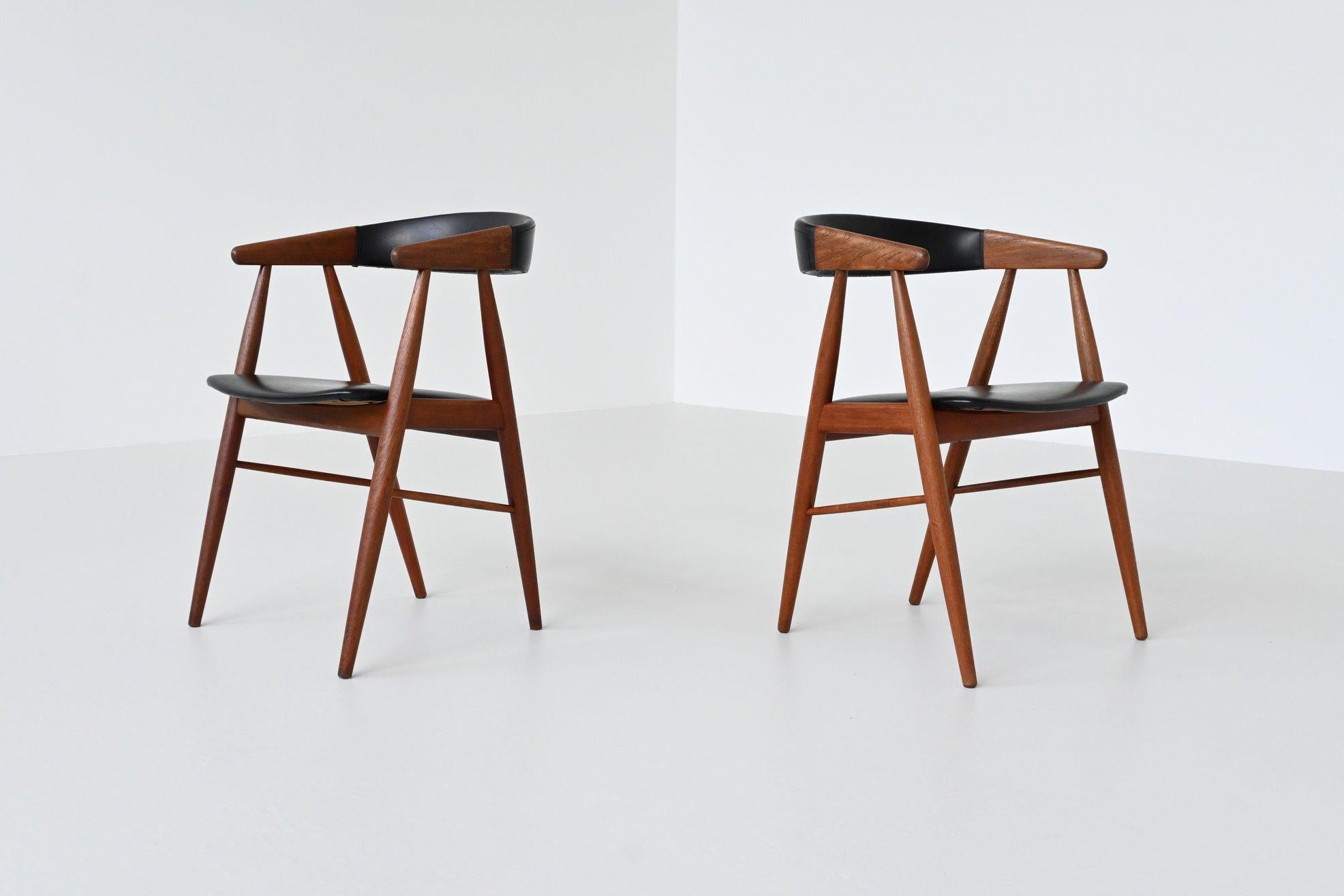Aksel Bender Madsen and Ejnar Larsen dining chairs in teak Denmark 1960 For Sale 5