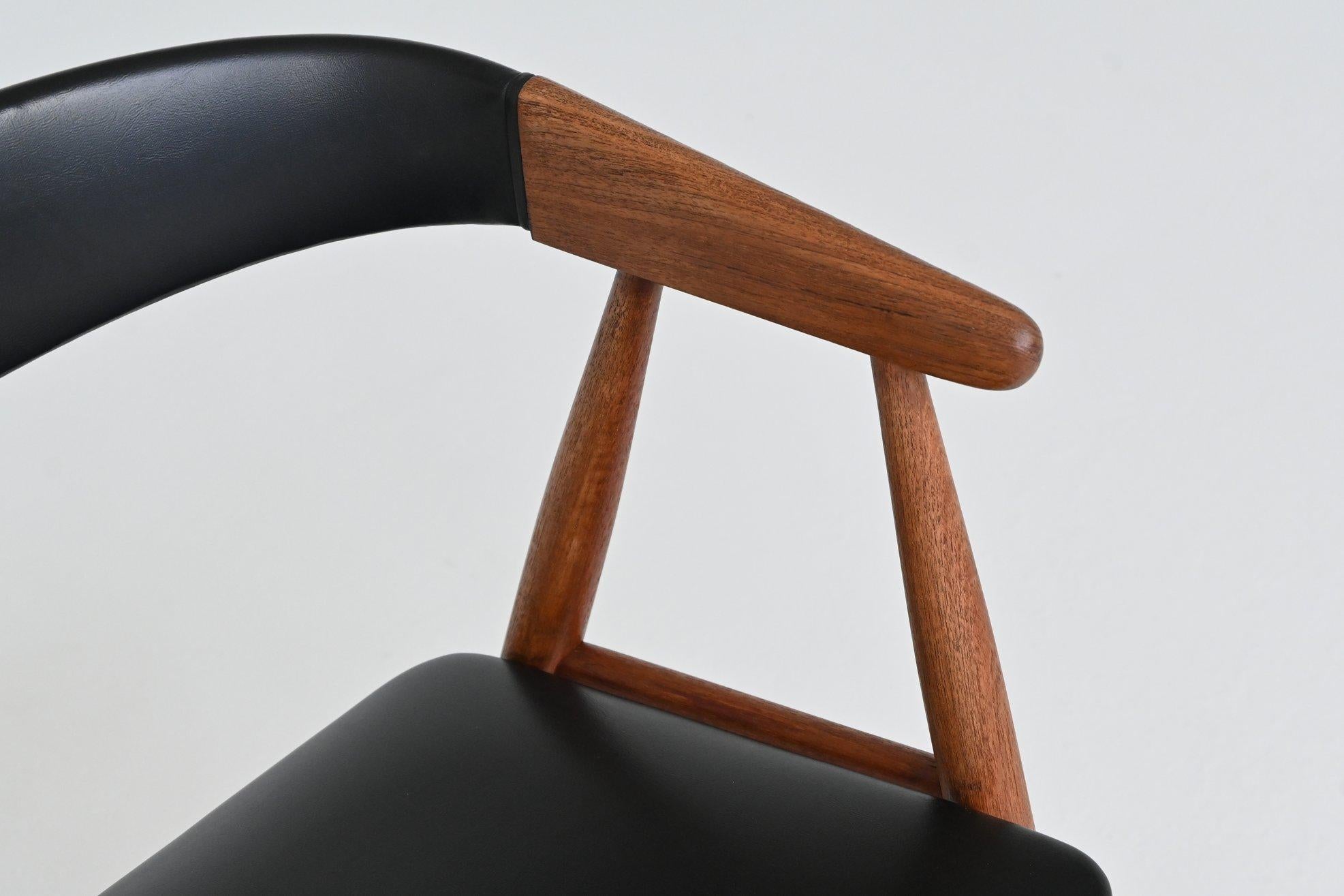 Aksel Bender Madsen and Ejnar Larsen dining chairs in teak Denmark 1960 For Sale 8