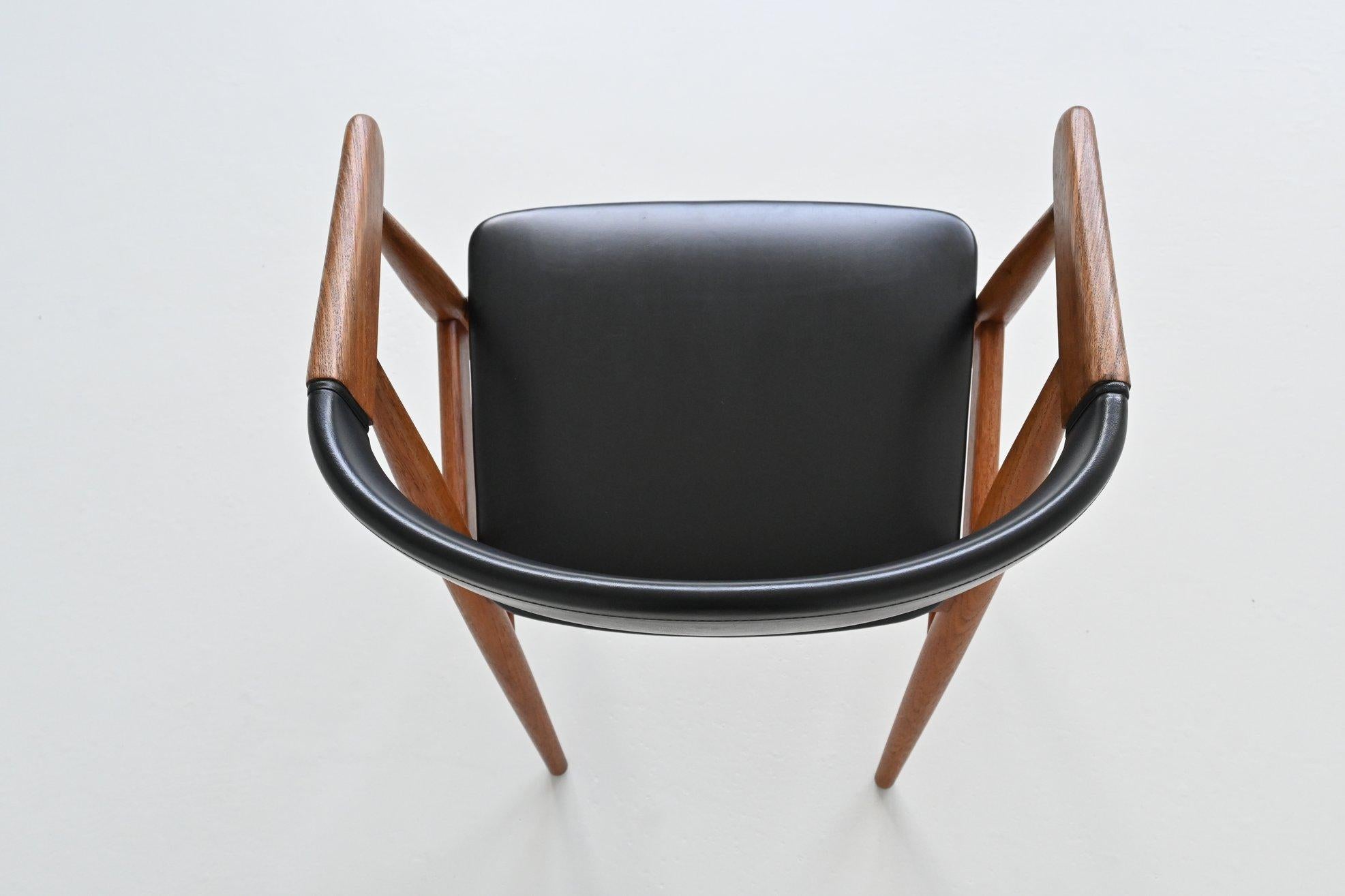 Aksel Bender Madsen and Ejnar Larsen dining chairs in teak Denmark 1960 For Sale 10
