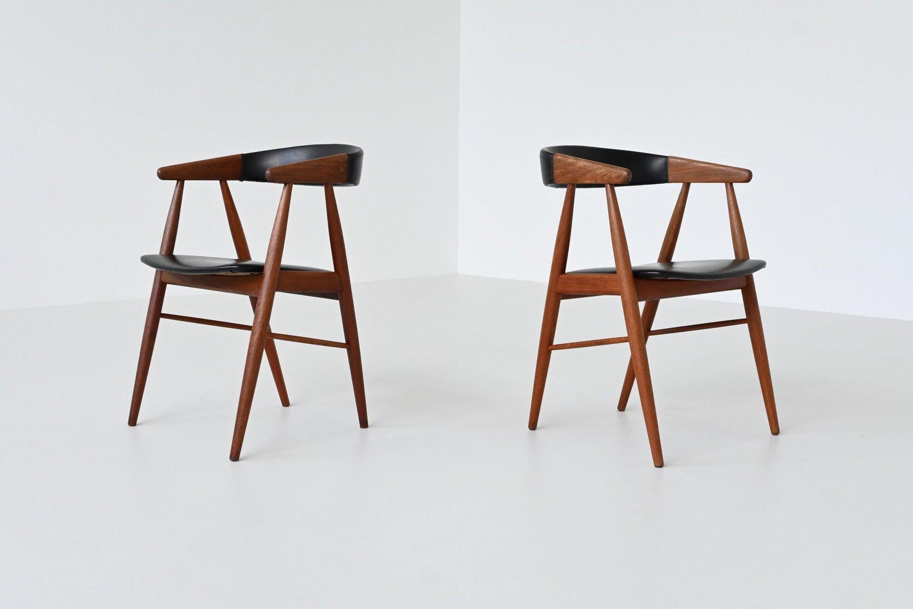 Aksel Bender Madsen and Ejnar Larsen teak dining chairs Denmark 1960 For Sale 5