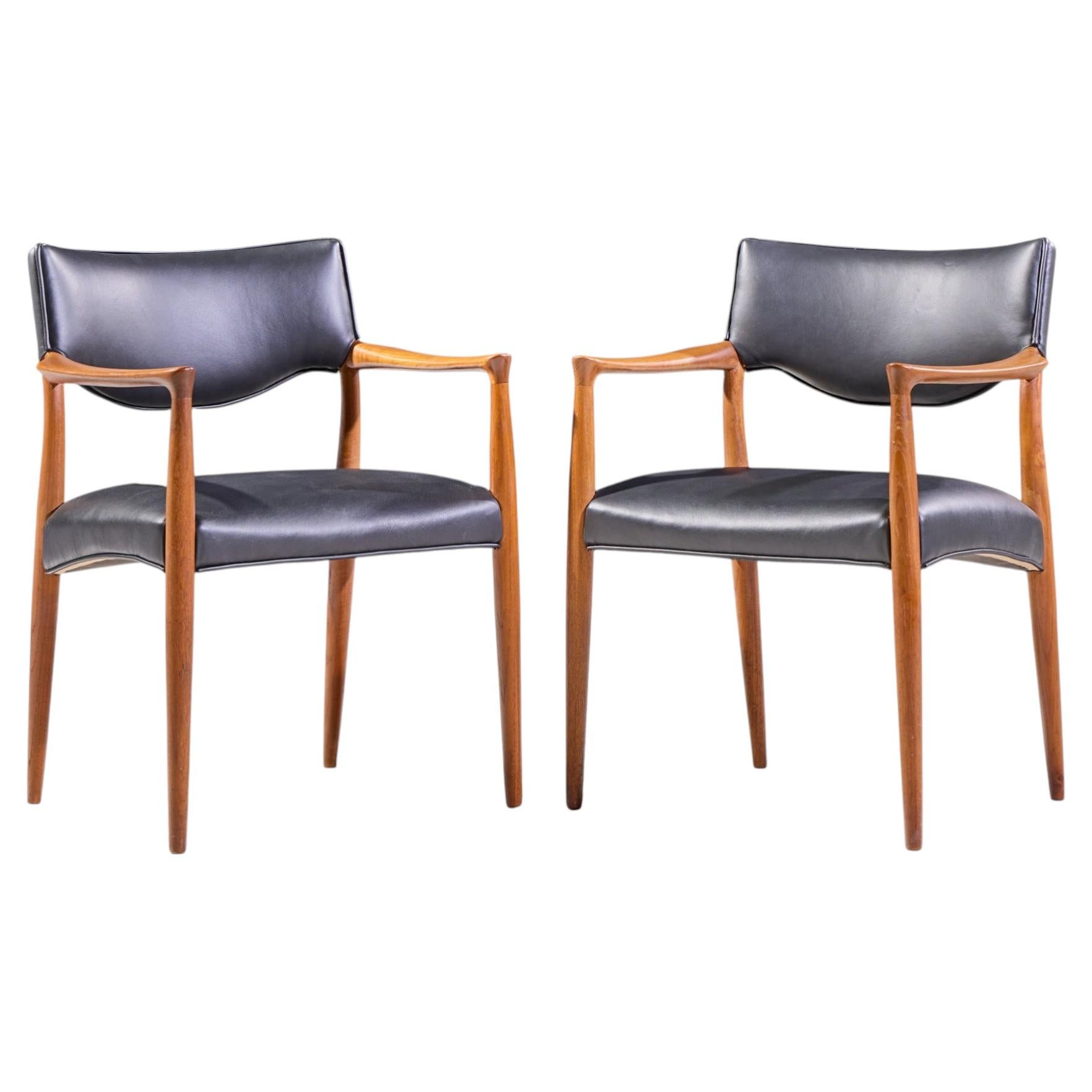 Aksel Bender Madsen and Ejner Larsen Danish Teak Occasional Lounge Chairs - Pair For Sale