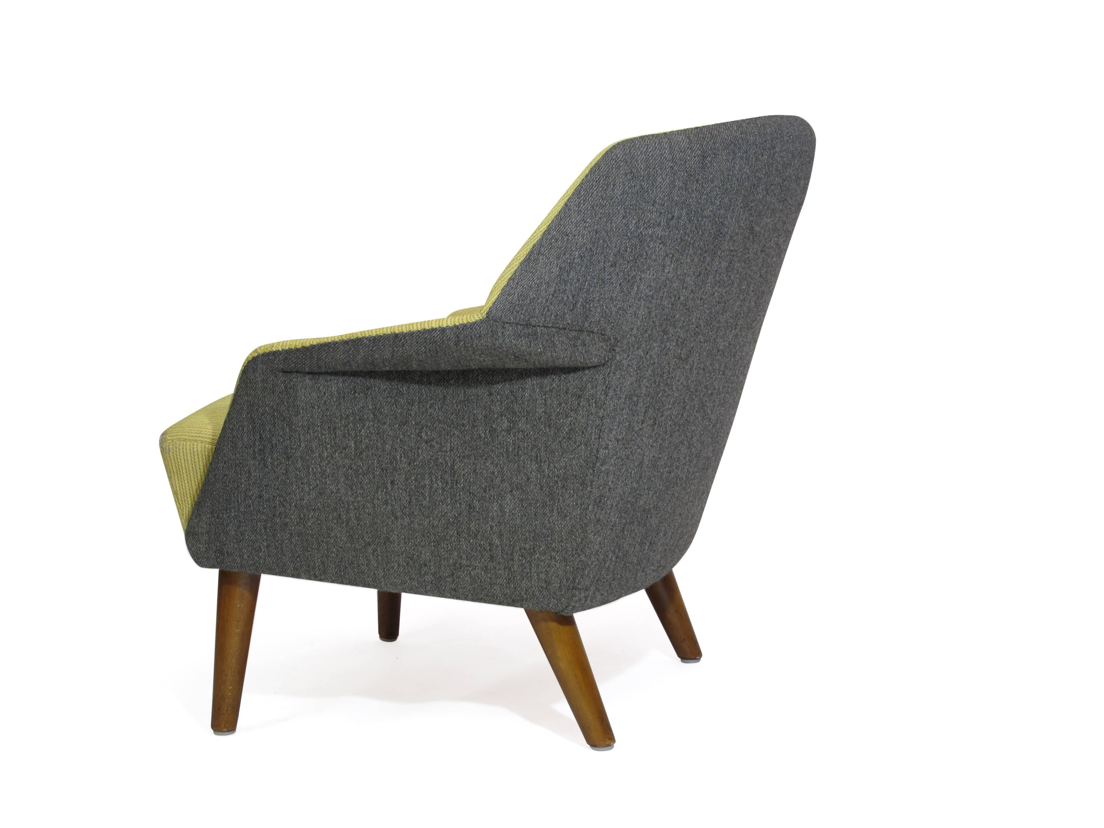 Wool Aksel Bender Madsen Danish Lounge Chair for Reupholstery