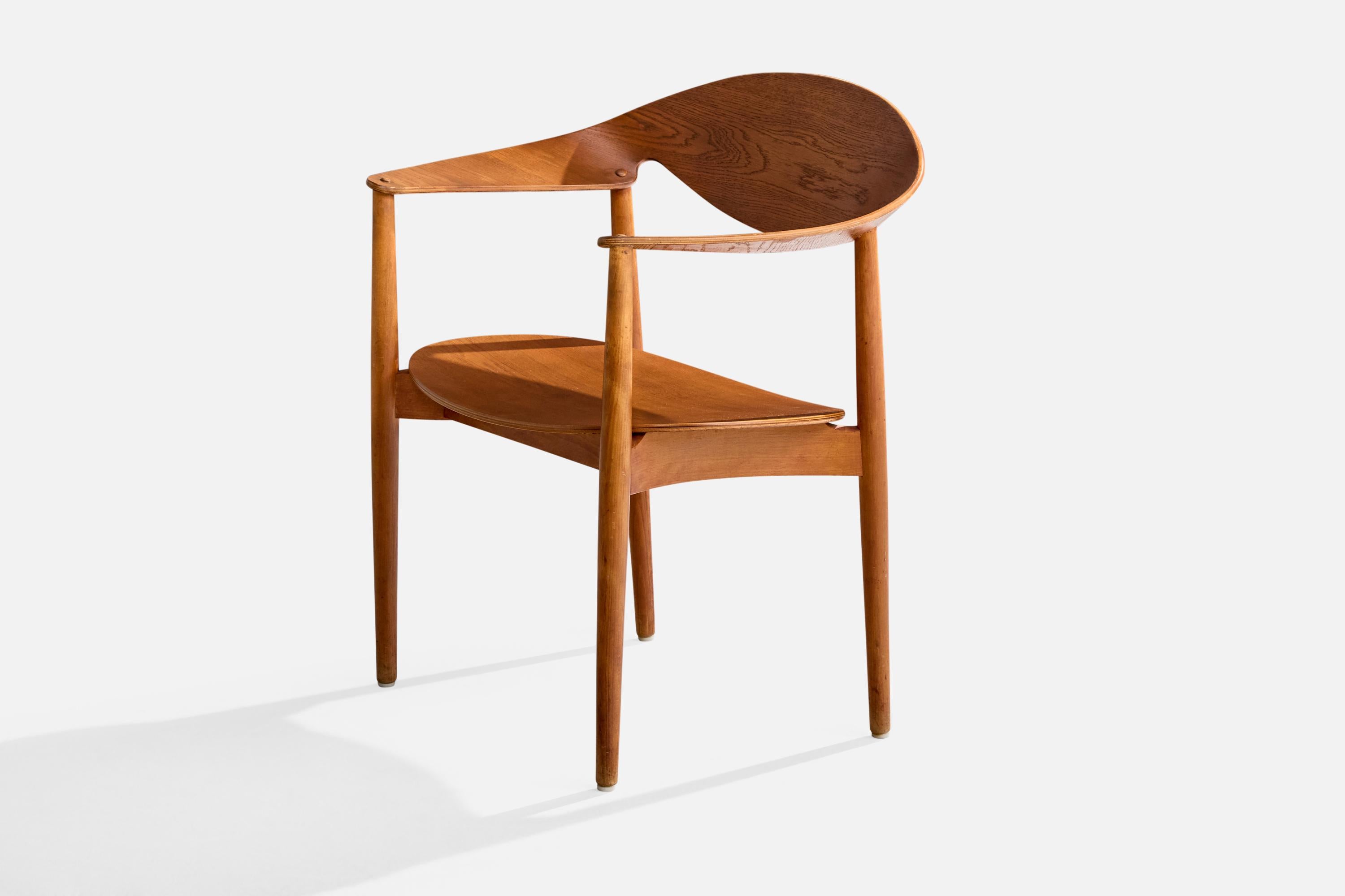 Danois Aksel Bender Madsen et Ejner Larsen, fauteuil, teck, Danemark, années 1950 en vente