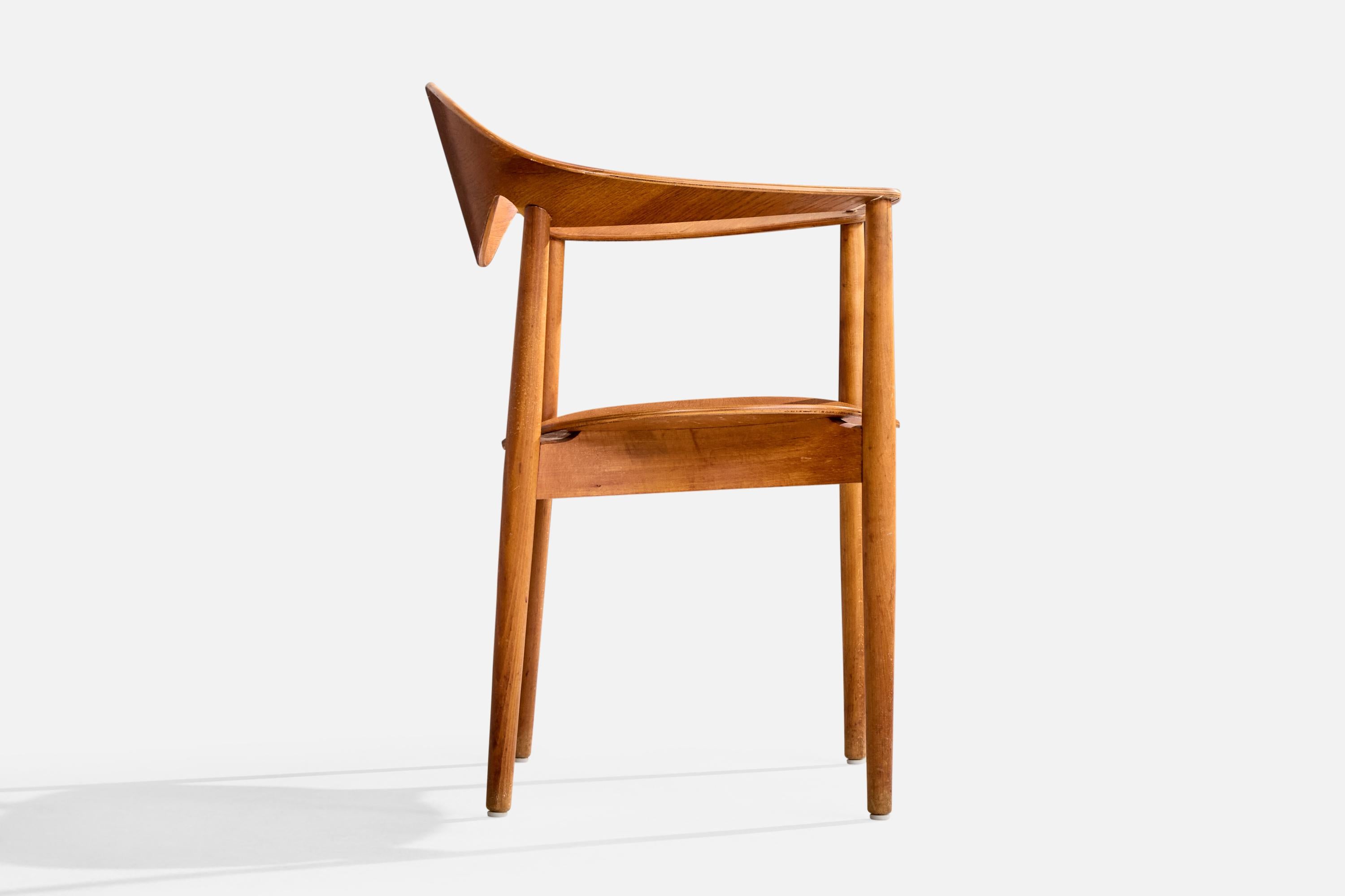 Milieu du XXe siècle Aksel Bender Madsen et Ejner Larsen, fauteuil, teck, Danemark, années 1950 en vente