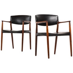 Aksel Bender Madsen & Ejner Larsen Armchairs by cabinetmaker Willy Beck