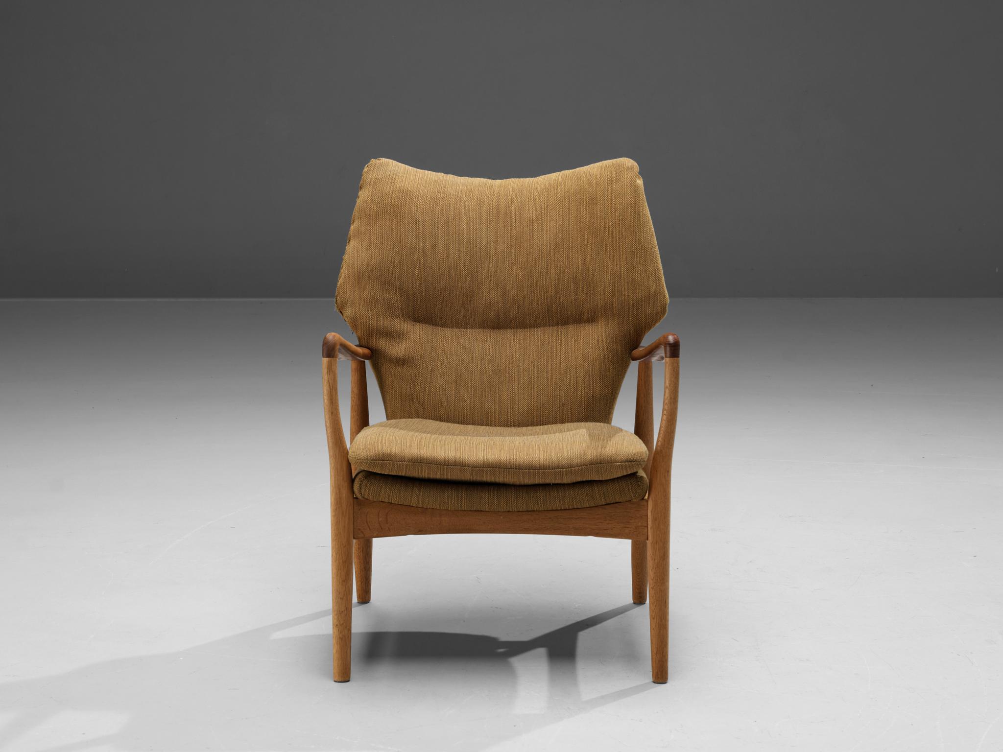 Fabric Aksel Bender Madsen for Bovenkamp Lounge Chair in Oak and Teak  For Sale