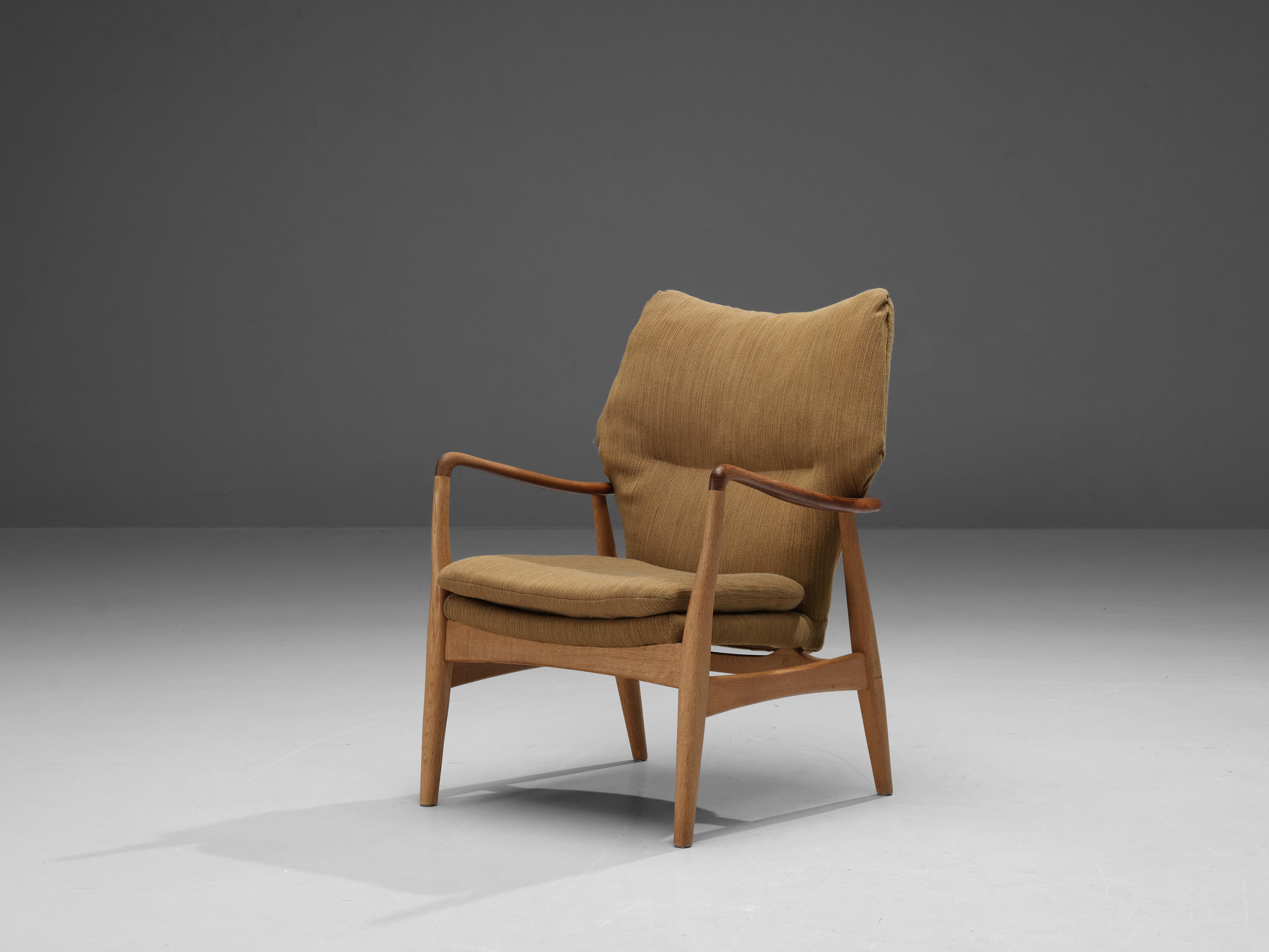 Fabric Aksel Bender Madsen for Bovenkamp Lounge Chair in Oak and Teak