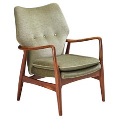 Aksel Bender Madsen for Bovenkamp Teak Lounge Chair in Olive Green Upholstery