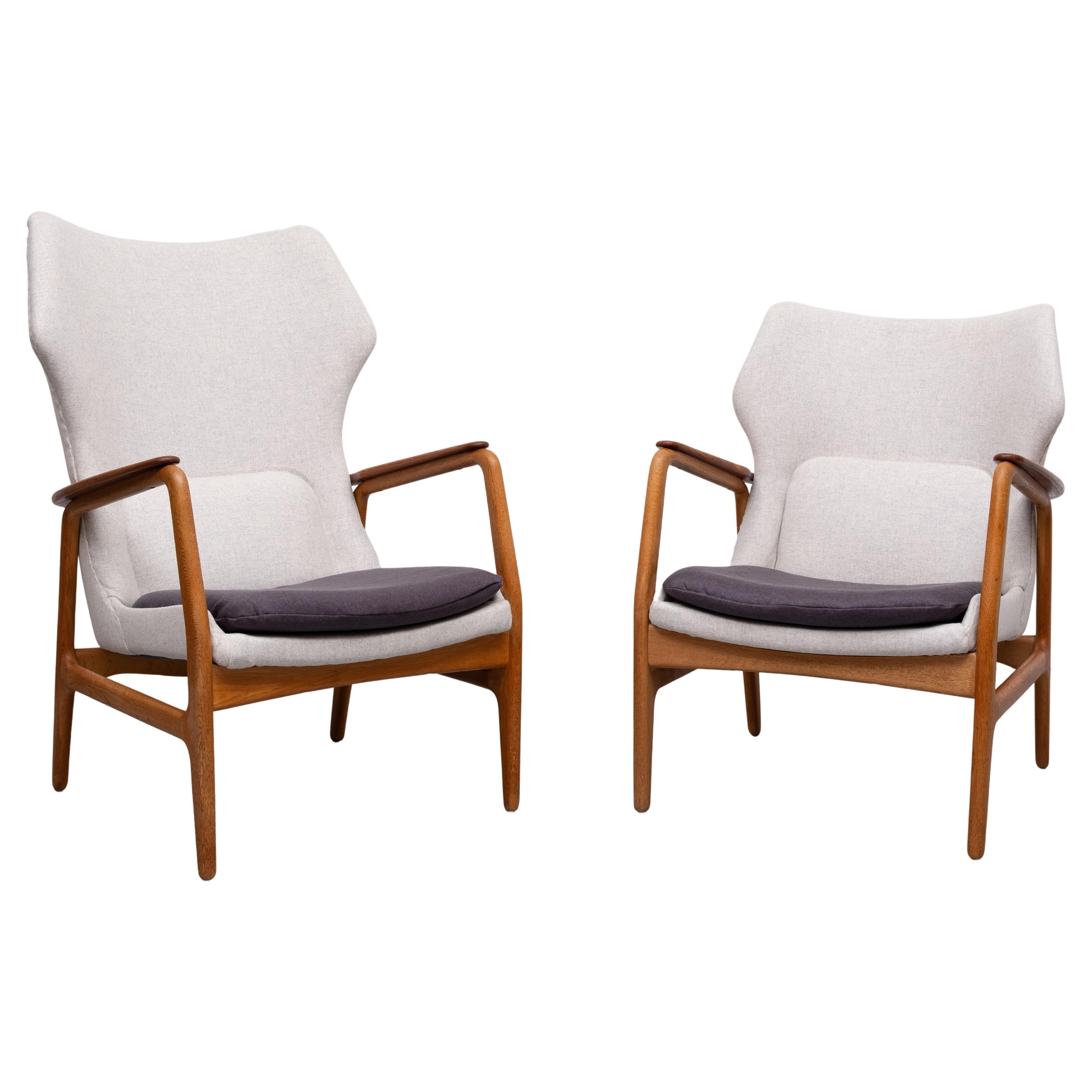 Aksel Bender Madsen Karen pair wingback chairs Bovenkamp Holland  1960