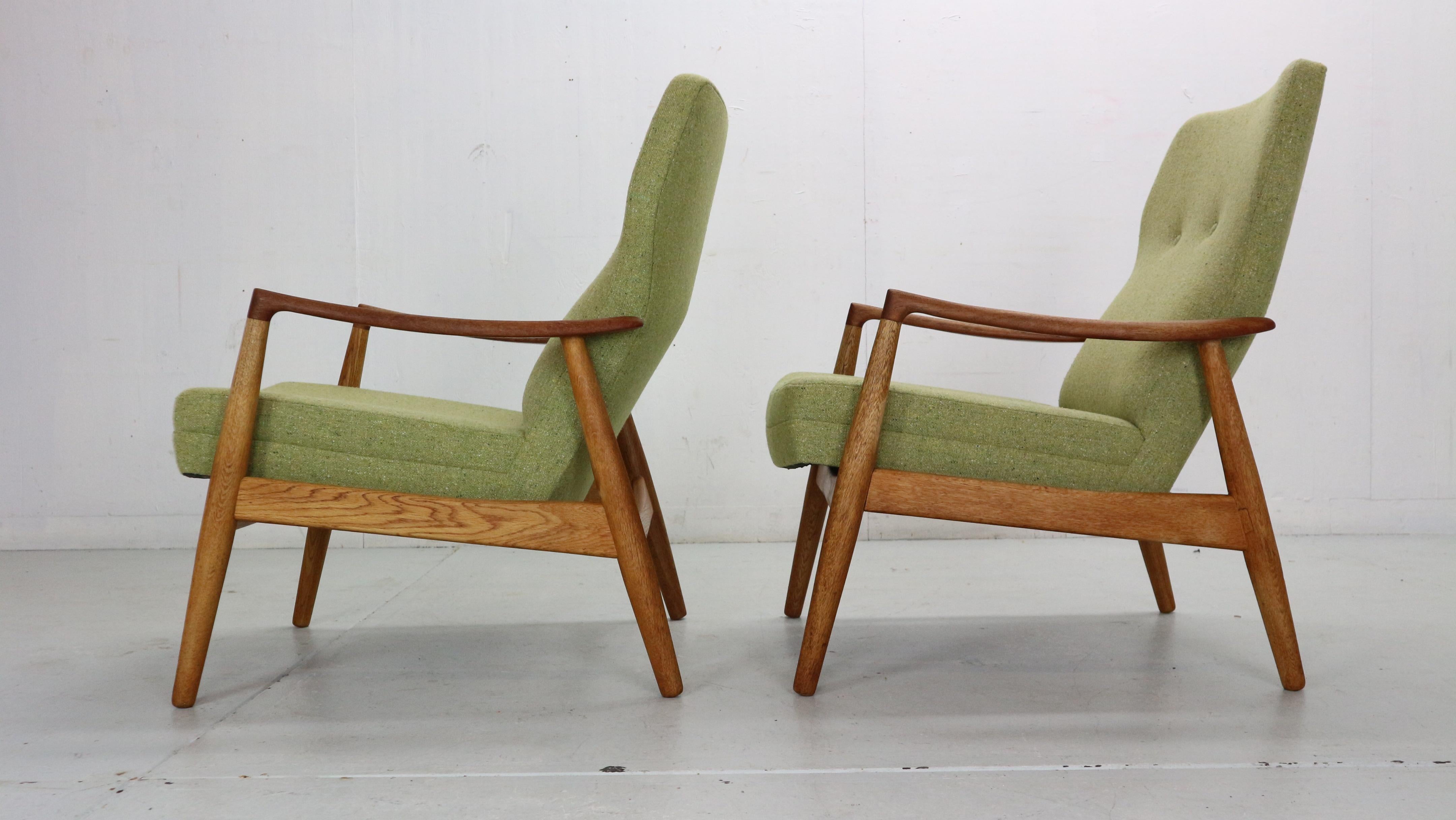 Aksel Bender Madsen Wingback Set of 2 Lounge Chairs for Bovenkamp, 1950s In Good Condition In The Hague, NL