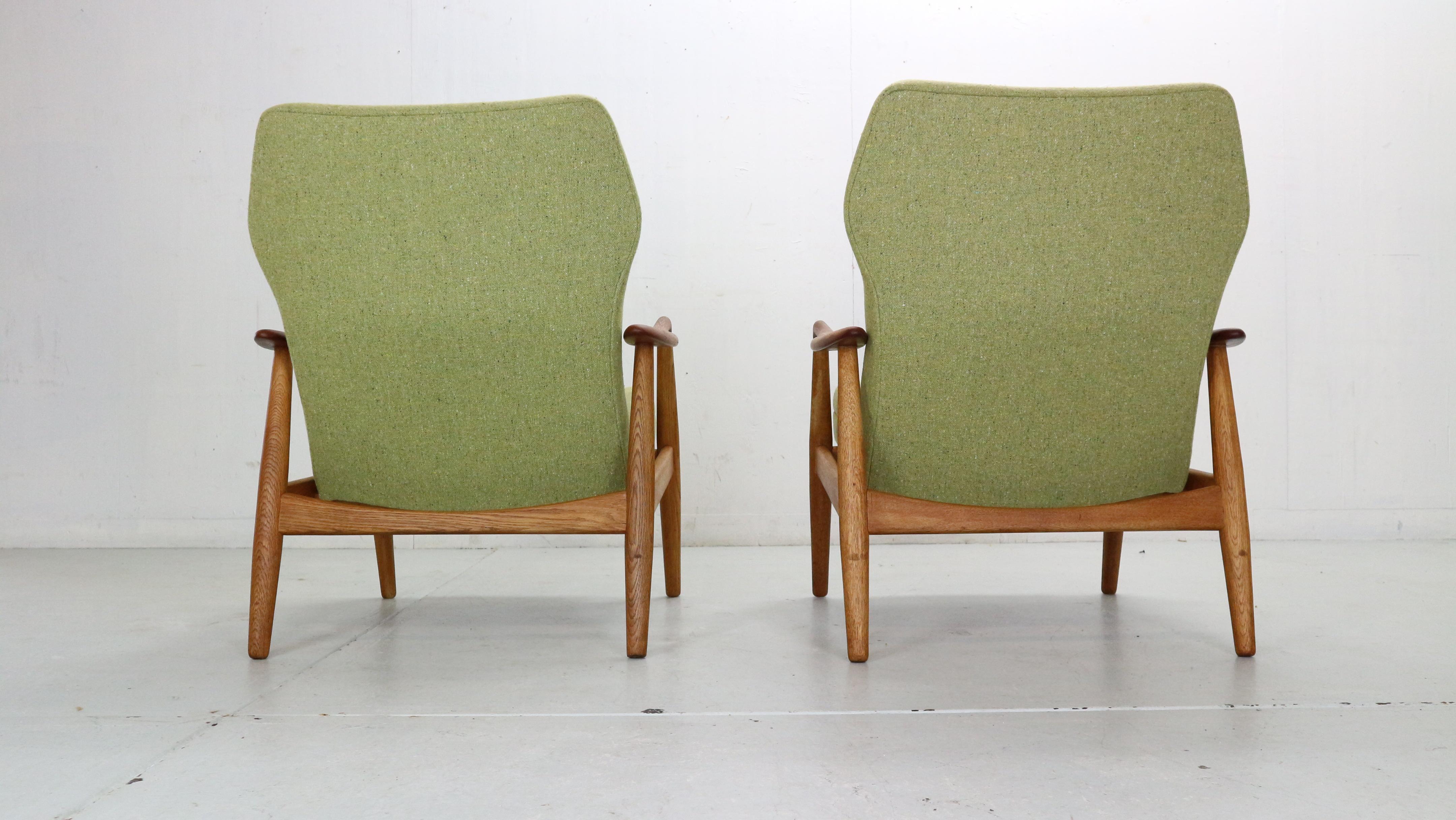 Mid-20th Century Aksel Bender Madsen Wingback Set of 2 Lounge Chairs for Bovenkamp, 1950s