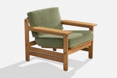 Aksel Dahl, Lounge Chair, Oak, Velvet, Denmark, 1960s