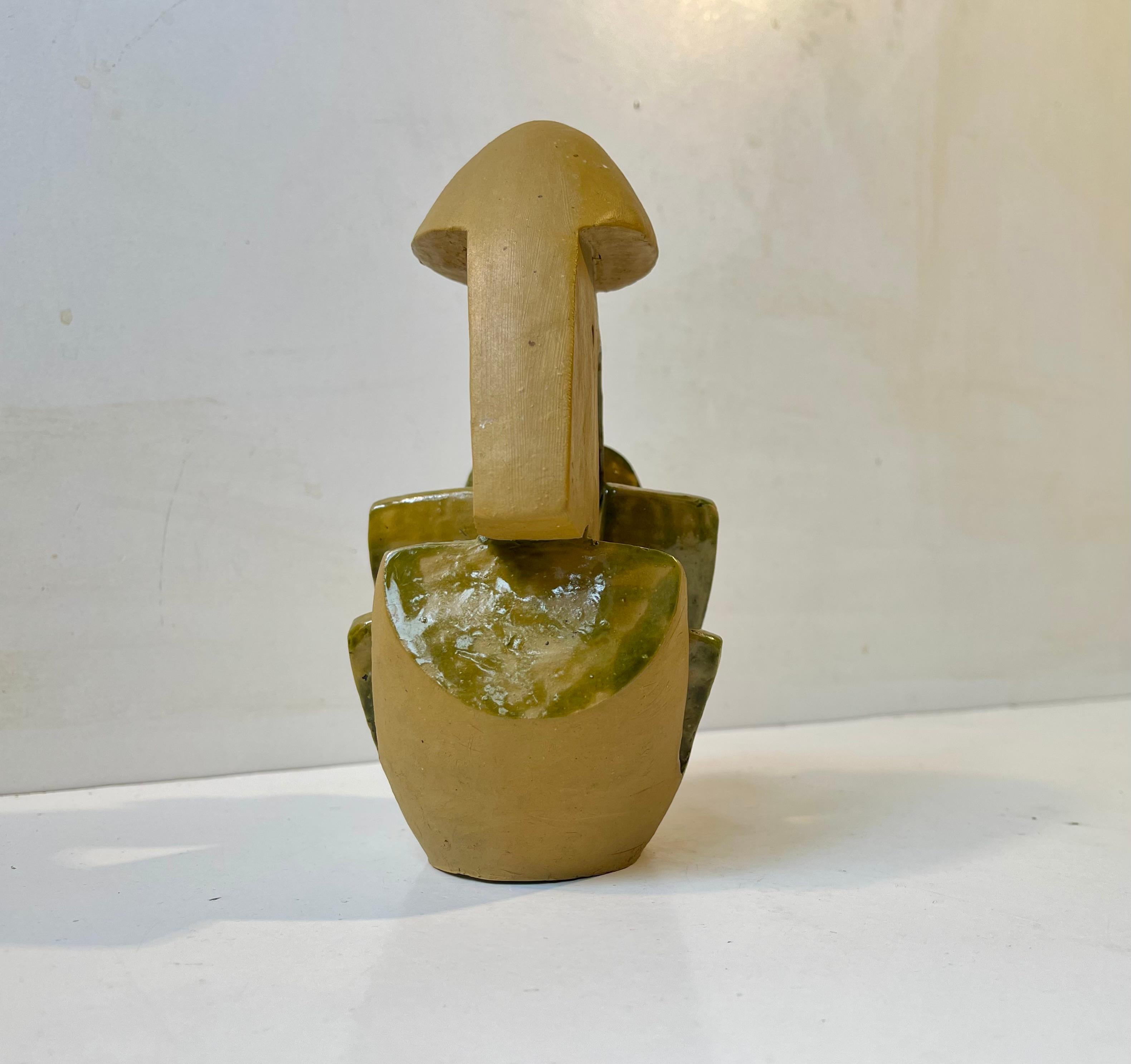 Surrealistische Aksel Hansen-Entity aus glasierter Keramik, 1960er Jahre (Glasiert) im Angebot