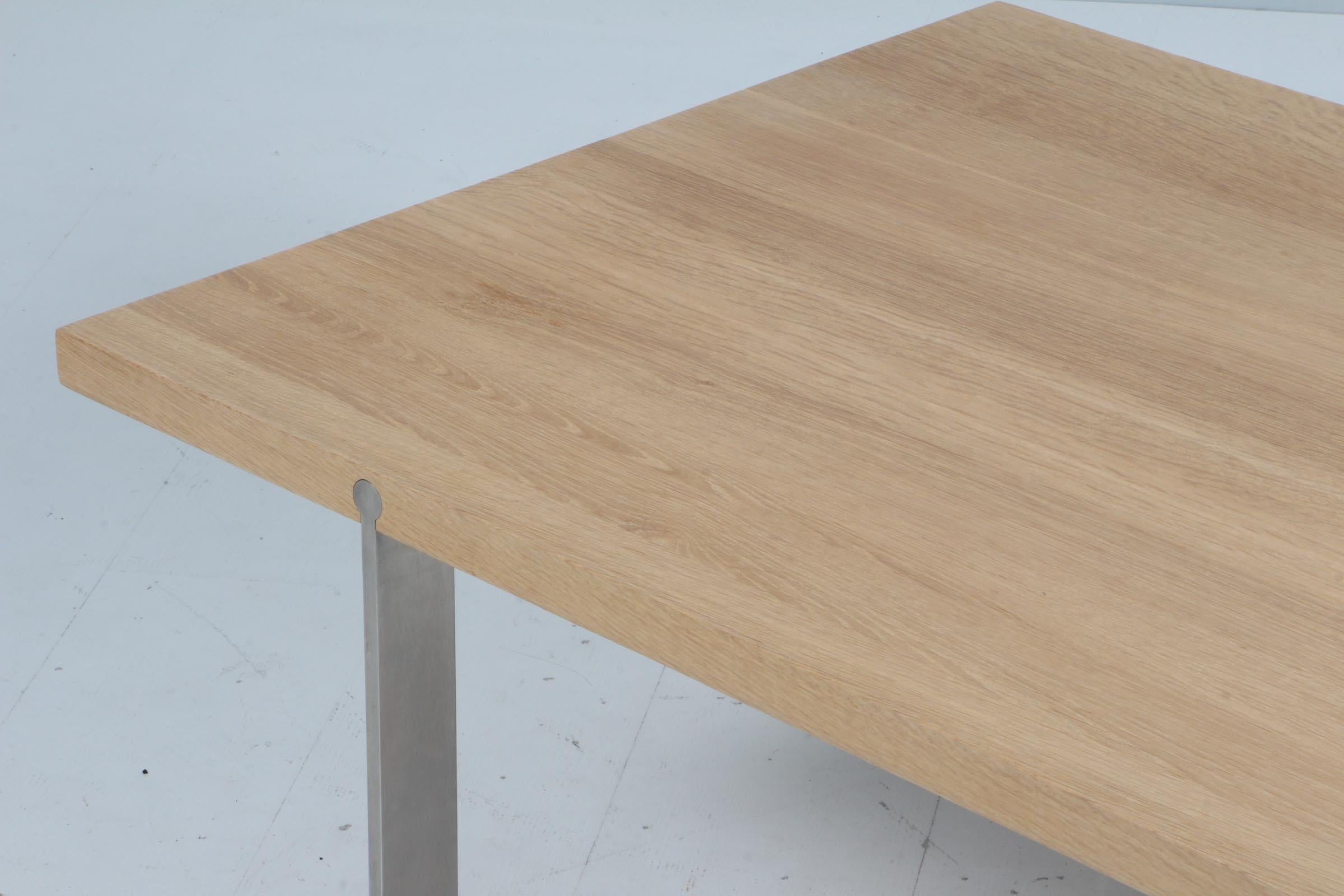 Scandinavian Modern Aksel Kjersgaard coffee table in oak and stainless steel.