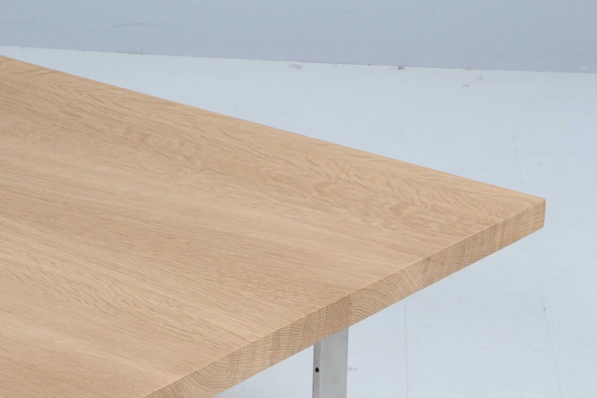 Aksel Kjersgaard coffee table in oak and stainless steel. In Excellent Condition In Esbjerg, DK