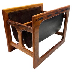 Aksel Kjersgaard Magazine Rack in Rosewood and Leather for Salin Møbelfabrik