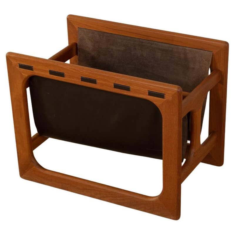 Midcentury Teak Magazine Rack, Salin Møbler, Aksel Kjersgaard, Denmark ...
