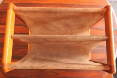 Aksel Kjersgaard Magazine Rack Teak and Suede Leather