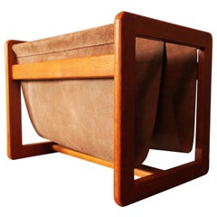 Aksel Kjersgaard Magazine Rack Teak and Suede Leather